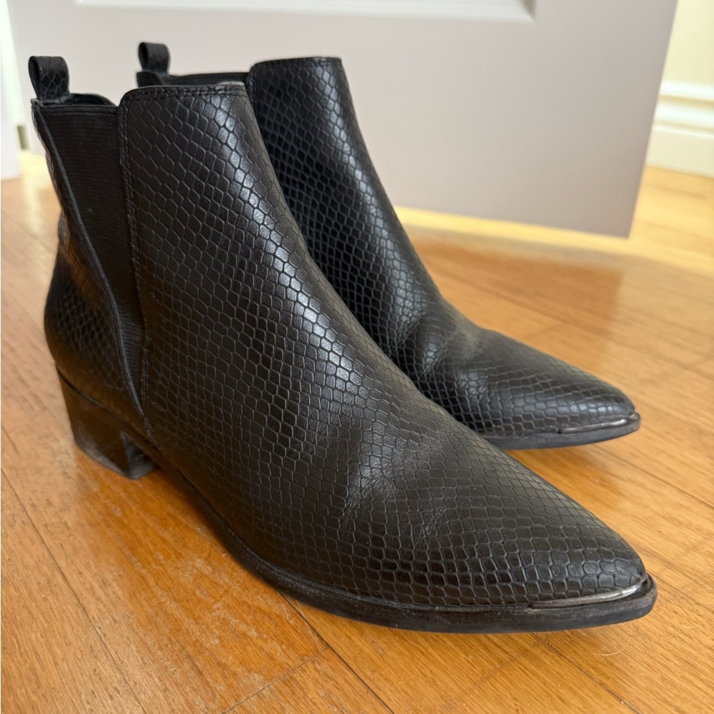 Marc Fisher LTD Women's Mlyale Ankle Bootie, Black Snakeskin